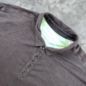 Tommy Bahama Supima Cotton Men's XXL Golf Button Up Black Polo Shirt